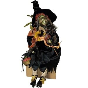 BE-WITCHED WITCH DOLL DEPT 56 HALLOWEEN 20" Sitting 34" Standing Autumn Decor